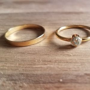 3 pc gold filled ring set